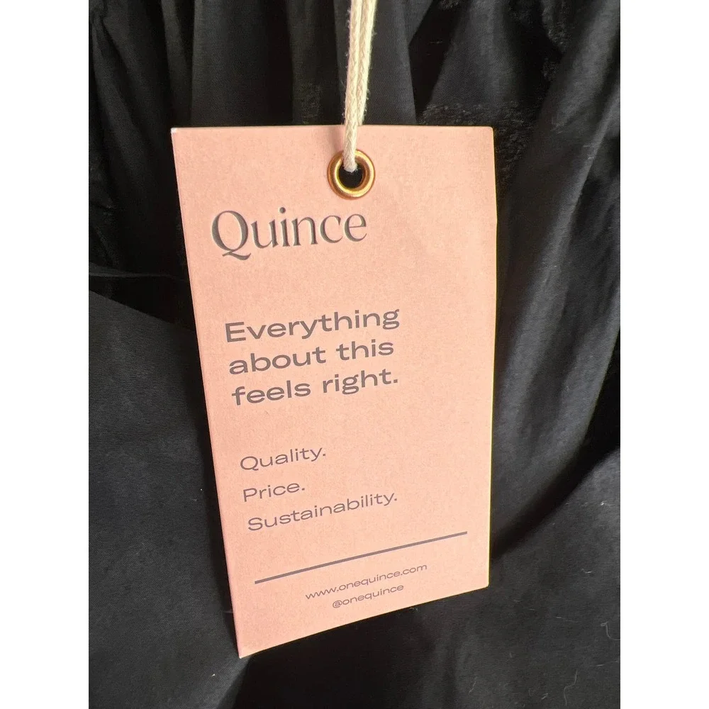 QUINCE Black 100% Organic Cotton Poplin Sleeveless Maxi Dress NWT Size XS - Picture 11 of 13